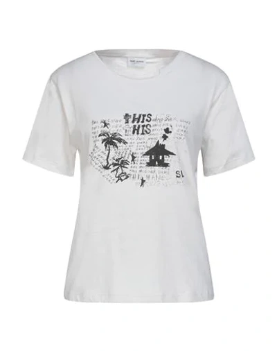 Shop Saint Laurent T-shirt In Light Grey