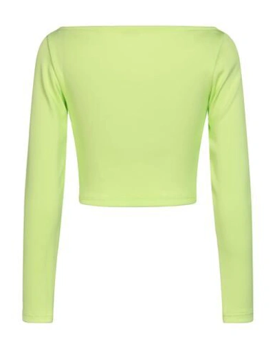 Shop Puma Classics Ribbed Longsleeve Cropped Top Woman T-shirt Yellow Size L Polyester, Elastane