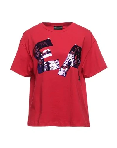 Shop Emporio Armani Woman T-shirt Red Size 10 Cotton