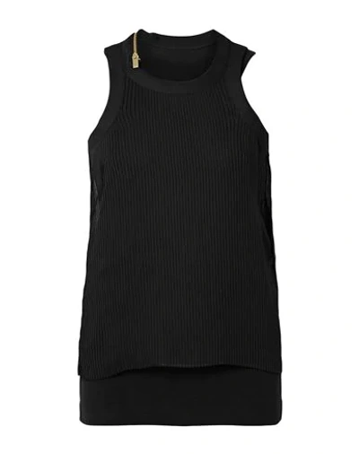 Shop Sacai Woman Top Black Size 4 Polyester, Cotton, Polyurethane