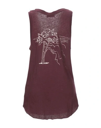 Shop All Things Fabulous Woman Tank Top Deep Purple Size Xs Cotton, Linen