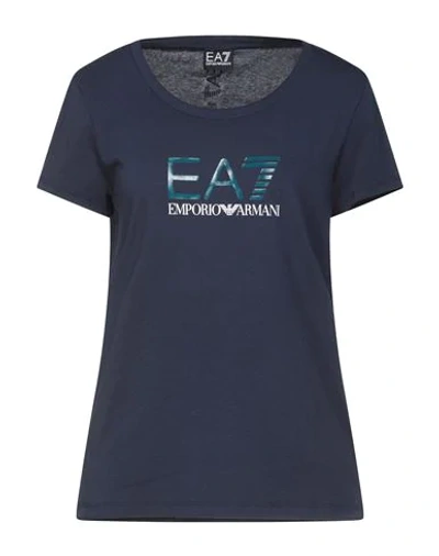 Shop Ea7 T-shirts In Dark Blue