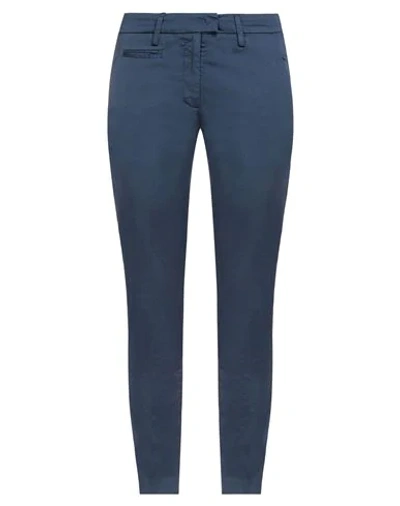 Shop Dondup Woman Pants Midnight Blue Size 24 Cotton, Elastane