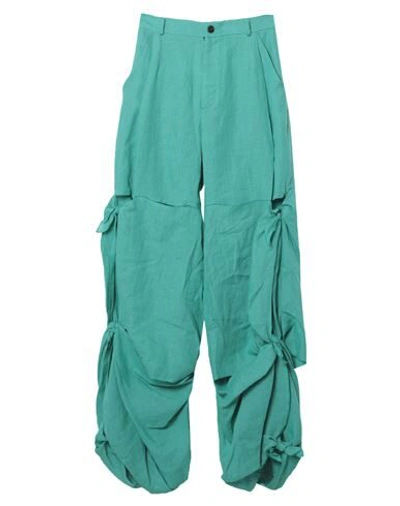 Shop Natasha Zinko Pants In Emerald Green