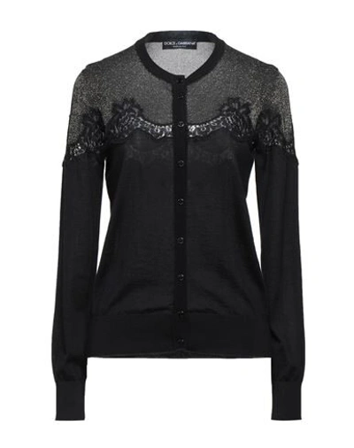 Shop Dolce & Gabbana Woman Cardigan Black Size 0 Viscose, Cashmere, Cotton, Silk, Synthetic Fibers