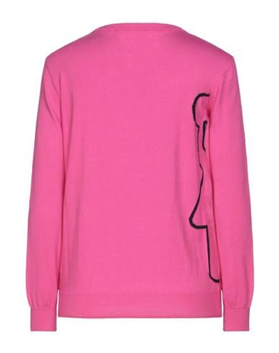 Shop Emporio Armani Woman Sweater Fuchsia Size 10 Polyamide, Viscose, Cashmere In Pink