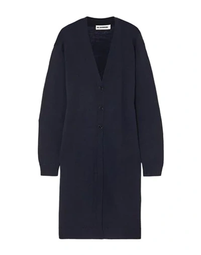 Shop Jil Sander+ Woman Cardigan Midnight Blue Size 6 Wool