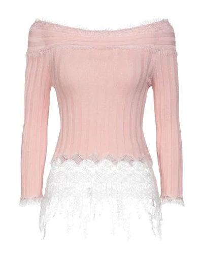 Shop Ermanno Scervino Woman Sweater Blush Size 2 Viscose, Polyester, Polyamide In Pink