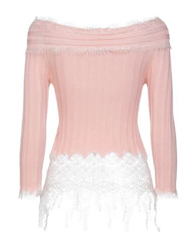 Shop Ermanno Scervino Woman Sweater Blush Size 4 Viscose, Polyester, Polyamide In Pink