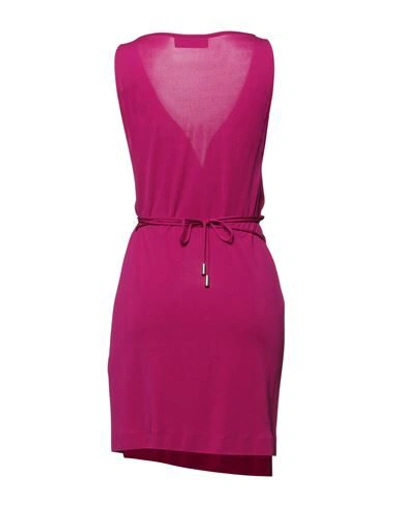 Shop Dsquared2 Woman Mini Dress Fuchsia Size M Viscose In Pink
