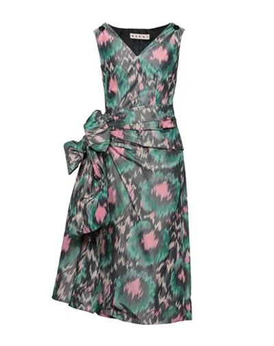 Shop Marni Woman Midi Dress Lead Size 2 Cotton, Polyester In Grey