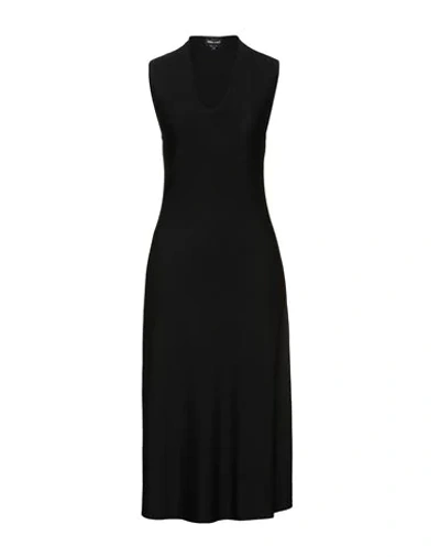 Shop Giorgio Armani Woman Midi Dress Black Size 2 Viscose, Polyamide, Elastane