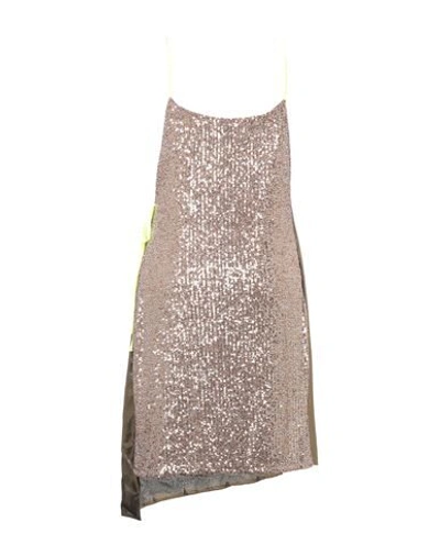 Shop Be Blumarine Woman Midi Dress Bronze Size 8 Polyester, Elastane In Yellow