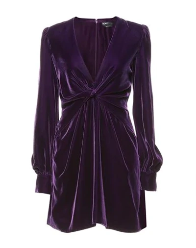 Shop Tom Ford Woman Mini Dress Deep Purple Size 4 Viscose, Silk
