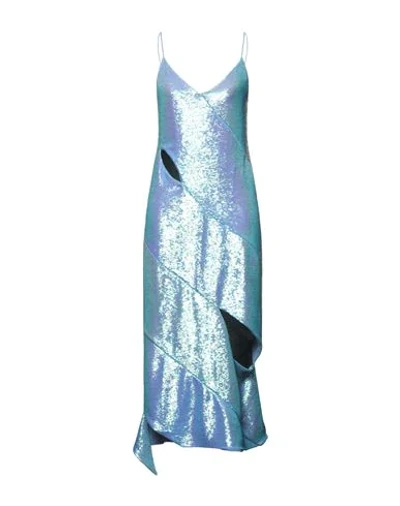 Shop Off-white Woman Midi Dress Sky Blue Size 0 Rayon, Elastane, Polyester