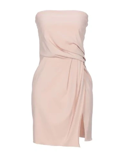 Shop Carla G. Woman Mini Dress Beige Size 6 Acetate, Viscose, Elastane