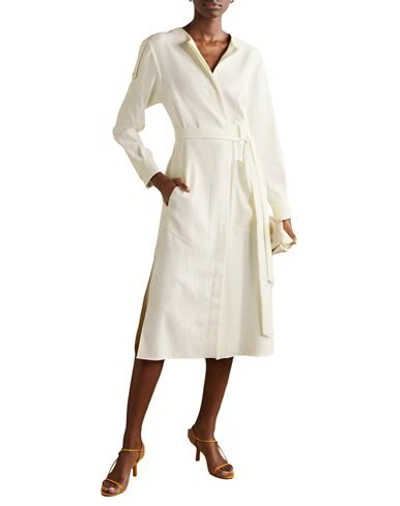 Shop Tibi Woman Midi Dress Ivory Size 6 Polyester, Polyurethane In White