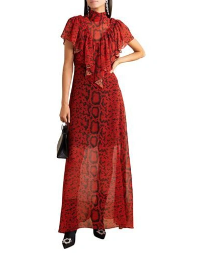 Shop Preen By Thornton Bregazzi Woman Maxi Dress Red Size Xs Polyester
