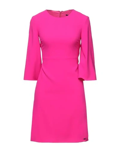 Shop Armani Exchange Woman Mini Dress Fuchsia Size 4 Polyester In Pink