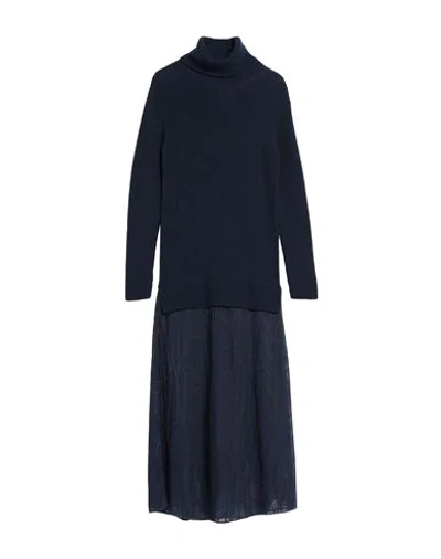 Shop M Missoni Woman Maxi Dress Midnight Blue Size 4 Viscose, Cotton, Polyamide, Virgin Wool