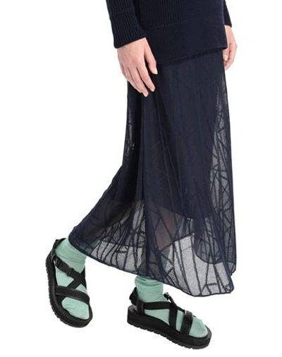 Shop M Missoni Woman Maxi Dress Midnight Blue Size 4 Viscose, Cotton, Polyamide, Virgin Wool
