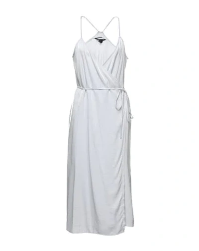 Shop Armani Exchange Woman Midi Dress Light Grey Size 12 Viscose, Polyamide