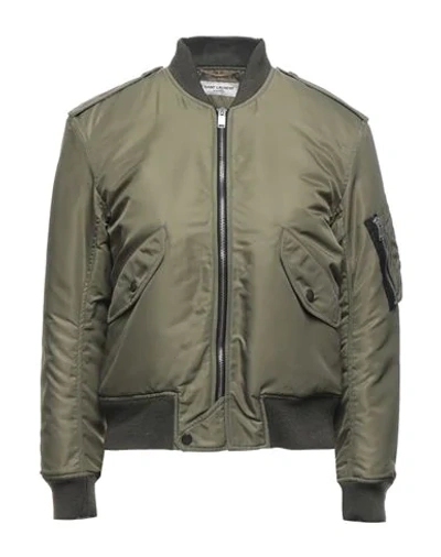 Shop Saint Laurent Jackets In Military Green