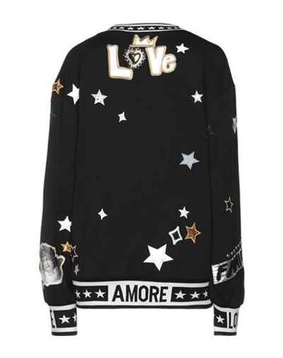 Shop Dolce & Gabbana Woman Sweatshirt Black Size 4 Cotton, Polyester, Polyurethane, Polyamide, Viscose