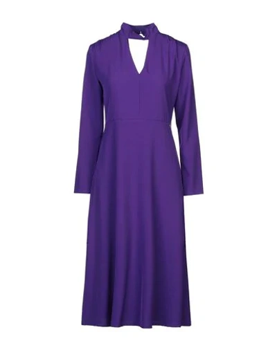 Shop Siste' S Siste's Woman Midi Dress Purple Size M Polyester, Elastane