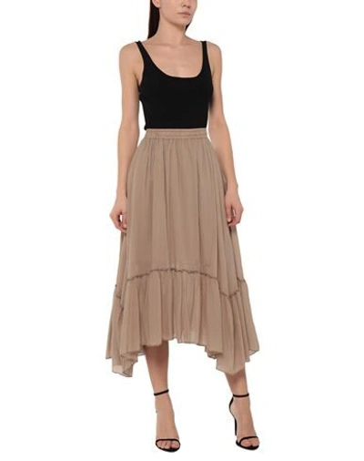 Shop Alessandra Chamonix Midi Skirts In Beige