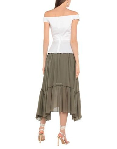 Shop Alessandra Chamonix Midi Skirts In Military Green