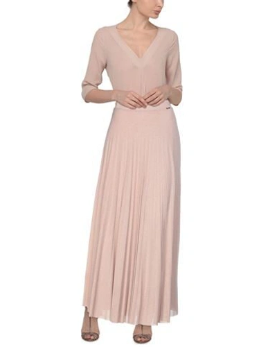 Shop Liu •jo Woman Long Skirt Blush Size 8 Viscose, Polyamide, Polyester, Elastane In Pink