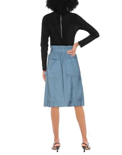 Shop High Woman Midi Skirt Pastel Blue Size 2 Cotton, Linen, Elastane