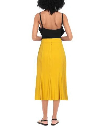 Shop Dolce & Gabbana Woman Midi Skirt Ocher Size 6 Silk, Elastane In Yellow