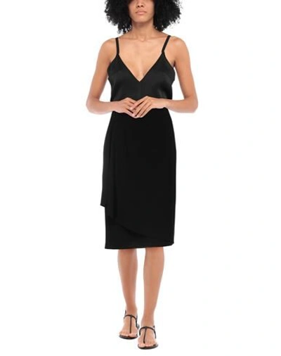 Shop Giorgio Armani Woman Midi Skirt Black Size 4 Virgin Wool, Elastane