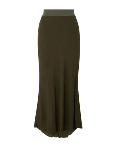 Shop Haider Ackermann Woman Maxi Skirt Military Green Size 6 Rayon, Cotton, Polyether