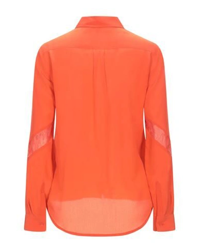 Shop Maje Woman Shirt Orange Size 1 Silk, Polyamide