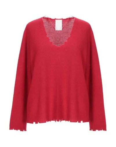 Shop P_jean Woman Sweater Red Size Xs Virgin Wool, Cashmere