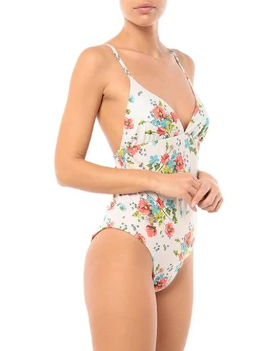Shop Semicouture One-piece Swimsuits In Light Pink