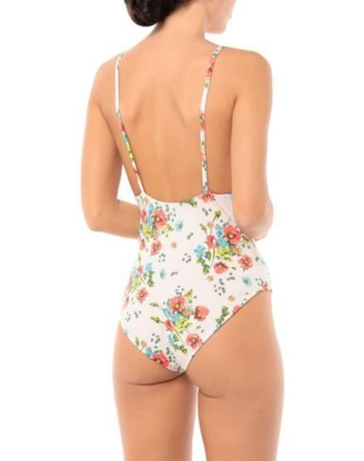 Shop Semicouture One-piece Swimsuits In Light Pink