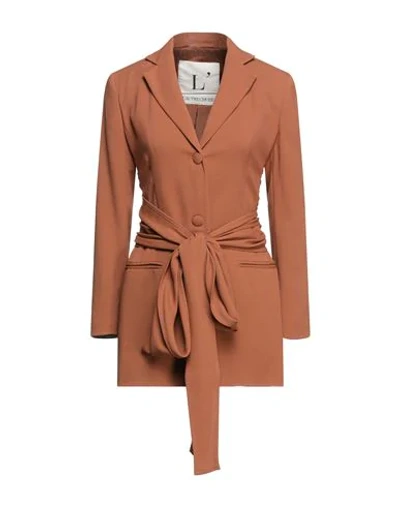 Shop L'autre Chose L' Autre Chose Woman Suit Jacket Brown Size 2 Acetate, Viscose
