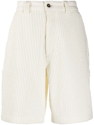 Shop Ami Alexandre Mattiussi Multi-pocket Corduroy Shorts In White