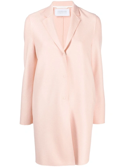 Shop Harris Wharf London Notched-lapel Single-breasted Coat In Pink