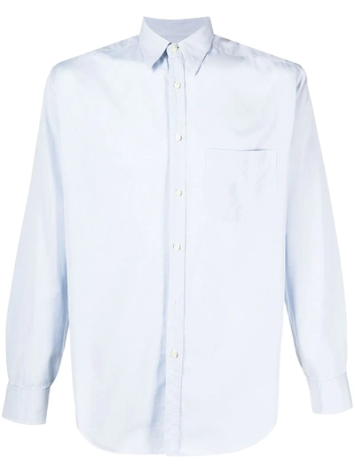 Pre-owned Giorgio Armani 1990s Button-up Cotton Shirt In Blue