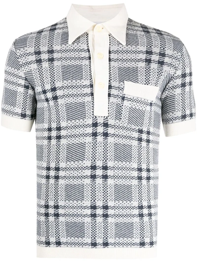 Pre-owned Valentino 1970s Checked Polo Shirt In Neutrals
