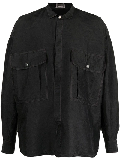 Pre-owned Versace 1980s Concealed Fastening Silk Shirt In Black