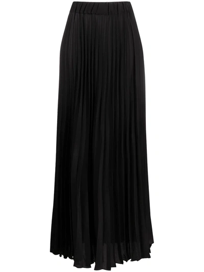 Shop P.a.r.o.s.h. High-rise Pleated Maxi Skirt In Black