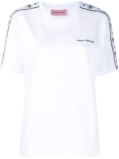 Shop Chiara Ferragni Logomania Embroidered T-shirt In White