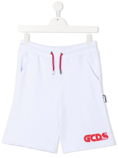 Gcds Neon Logo Bermuda Shorts In White In White