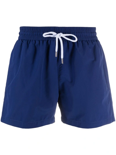 Shop Frescobol Carioca Drawstring Swim Shorts In Blue